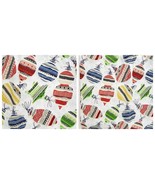 CHRISTMAS TREE ORNAMENTS Vinyl Flannel Back Tablecloth 60&quot; Round - $27.99