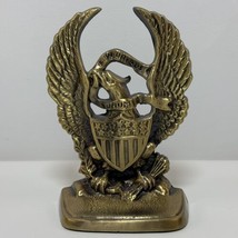 Vintage Lincoln Museum Store 7&quot; Brass USA American Eagle Bookend (Polished) - $25.65