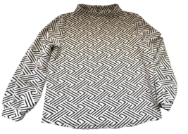 W5 Concepts Pullover Top Black White Geo Jacquard  womens size L - £19.81 GBP