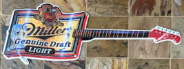 Miller Genuine Draft Light Beer Metal Tin Guitar Sign MGD Music Man Cave... - $67.49