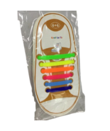 NEW Rainbow “Good-bye Tie” Kids Silicone Shoe Laces  6+6 - £5.31 GBP