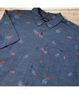 Hurley One and Only Stretch Floral Parrot Print Short Sleeve Shirt NWT L... - $34.16 CAD