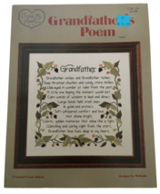 Cross My Heart Cross Stitch Pattern Chart Grandfathers Poem Grandpa Leaf... - $3.99