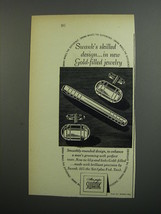 1953 Swank Jewelry Ad - Swank&#39;s skilled design.. in new gold-filled jewelry - £14.54 GBP