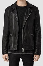 HANDMADE MENS BIKER LEATHER JACKET, MEN BLACK LEATHER JACKET, LEATHER JA... - $143.99