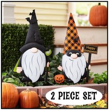 NEW 2 Metal HALLOWEEN GNOME Yard Stakes Halloween Decor 28&quot; Tall - $35.99