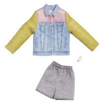 Barbie Ken Fashion Pack Denim Jacket Gray Shorts White Watch, 3 Pc Set New - $10.99