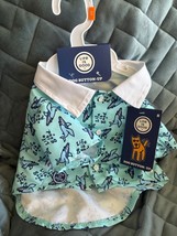 LIFE IS GOOD SEAFOAM DOG BUTTON UP SHIRT SIZE XSMALL (11-13&quot;&quot;) - NEW WIT... - $234.60 MXN