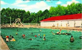 South Park Swimming Pool Billings Montana MT UNP Unused Linen Postcard  S20 - £3.12 GBP