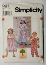 Simplicity 0662 Size AA 2 3 4 Child&#39;s Dress Or Jumpsuit Hat &amp; Bag Uncut - £6.33 GBP