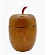 Vintage Wooden Apple Container Trinket Box Rosario Woodturning MCM Lid H... - $48.40 CAD