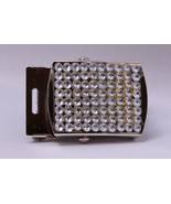 Clear Rhinestone-Look Silver Military Style Closure 1&quot; Belt Buckle M211.22 - €3,47 EUR