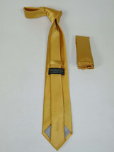 Men's Satin Silky Tie Hankie Set J.Valintin Private Collection R66 Solid Gold image 2