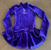 Mondor Girl Skate Dress Glitter Purple Velvet Sz 8 10 Sparkly Ice Figure... - $647.65 MXN