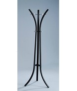 King&#39;S Brand Black/Chrome Finish Metal Coat Rack With Hat Stand - £67.62 GBP