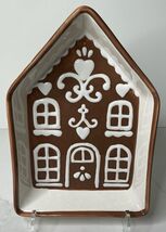 Stoneware Gingerbread House Baker Shaped Serving Bowl New - $23.71