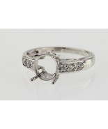 Sterling Silver Round Solitaire Semi-Mount Ring with CZ Accents Size 6.25 - $917.86 MXN