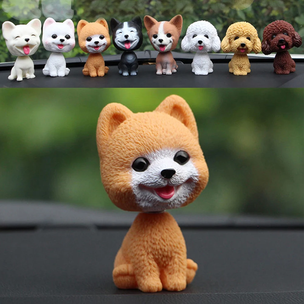 Car Decoration Cute Cartoon Dogs Action Figure Figurines Car Ornament Auto - £8.60 GBP+