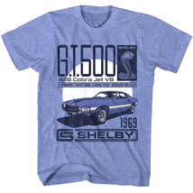 Shelby GT500 428 Cobra Jet V8 Men&#39;s T Shirt 1969 Carroll 335 Horsepower Quarter - £22.33 GBP+