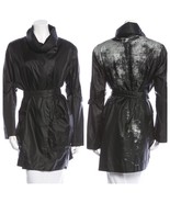 Helmut Lang &quot;Latex Skin Print&quot; Bondage Strap Belted Silk Trenchcoat Jack... - $111.99