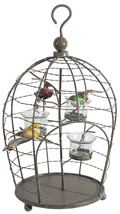 A&amp;B Home Metal Bird Cage With Birds Tealight Candle Holder 18&quot; - £46.18 GBP