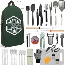 Grilling And Camping Cooking Utensils Set For The Outdoors Bbq -, Green Pro - £54.41 GBP