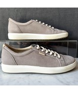Ecco Soft 7 Warm Grey Leather Lace-Up Sneakers - Women&#39;s Size US 7-7.5/E... - $77.89 CAD
