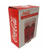 Coca Cola Coke Salt Pepper Shaker Set Ceramic Vending Machine Collectibl... - $327.42 MXN
