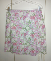 L.L. B EAN Favorite Fit Ladies Pink Floral 100% COTTON/LINED SKIRT-8 REG.-NWD - £10.18 GBP