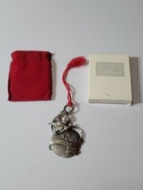2000 Avon Pewter Christmas Ornament Peaceful Millenium Original Box & Velvet Bag - $12.00