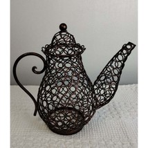 Vintage French Tea Pot Shape 12.5&quot; Basket SKU 2383 - £26.76 GBP