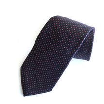 Bernard Harve Benard Holtzman Men&#39;s Silk Tie Polka Dots Navy Pink NWOT - £18.79 GBP