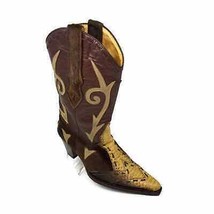 Sendra Leather Snakeskin Horse Hair Mid Calf Western Cowgirl Boot Womens US 7.5M - £217.61 GBP