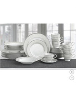 Mikasa Dinnerware Set White Parchment 40-Piece Porcelain Serves 8 Elegant - $214.99