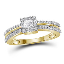 14k Yellow Gold Princess Diamond Princess Bridal Wedding Engagement Ring 1/2 - £882.48 GBP