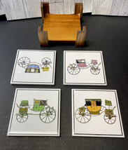 Carriage Coasters Enesco Gift Gallery Japan Square Set Of 4 - £9.43 GBP