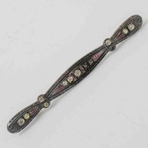 Jeweled Sterling Silver Brooch .925 Antique - £46.73 GBP