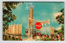 New York Worlds Fair Postcard Coca-Cola Soda Coke Beverage Pavilion Chrome 1965 - £4.44 GBP