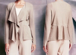 $238 Eileen Fisher Vintage Cardigan X Small Shaped  Drapey Organic Cotton NWT - $140.33