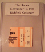 1981 The Rolling Stones ticket stub~~ Nov 17, 1981~~ Richfield Coliseum - €22,25 EUR