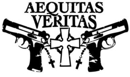 Aequitas Veritas sticker VINYL DECAL Boondock Saints - $9.50