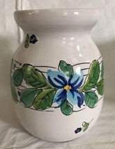 CERAMIC Flower VASE Modern Italian Art Pottery 6.5” Tall Glazed White Fl... - £17.25 GBP