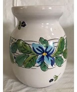 CERAMIC Flower VASE Modern Italian Art Pottery 6.5” Tall Glazed White Fl... - £17.37 GBP