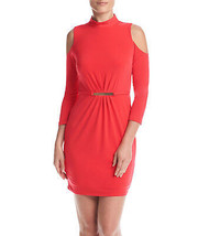 Jessica Simpson ~Size 4~ Cold-Shoulder Fitted Cocktail Coral Dress Retail $98 - £28.15 GBP