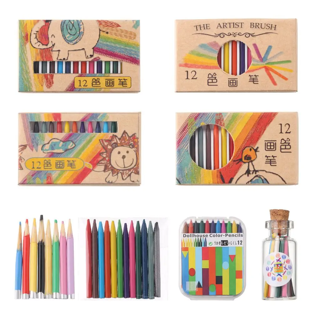 1 Set 8/12/13 Colours Doll Colorful Crayon Color Pencil Dolls Accessories Mini - £7.88 GBP+