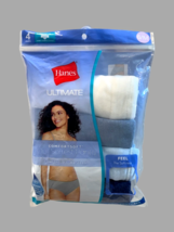Hanes Ultimate Comfort Soft Hipsters 4 Pair Pack Women 6 Medium Blue White - $14.85
