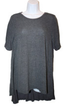  Anama Gray Shirt Top Tee Women&#39;s Small S Cuffed Sleeves - £10.66 GBP