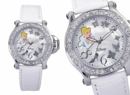 NEW Disney DSRB003 Women&#39;s Brilliance Diamond Cinderella Crystal Watch in White - £18.81 GBP