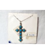 Vintage Navajo Bell Trading Post Sterling Silver Turquoise Cross Necklac... - $59.40