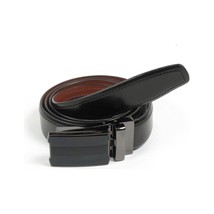 Men VALENTINI Leather Track Belt Adjustable Removable Buckle V525 Black image 2